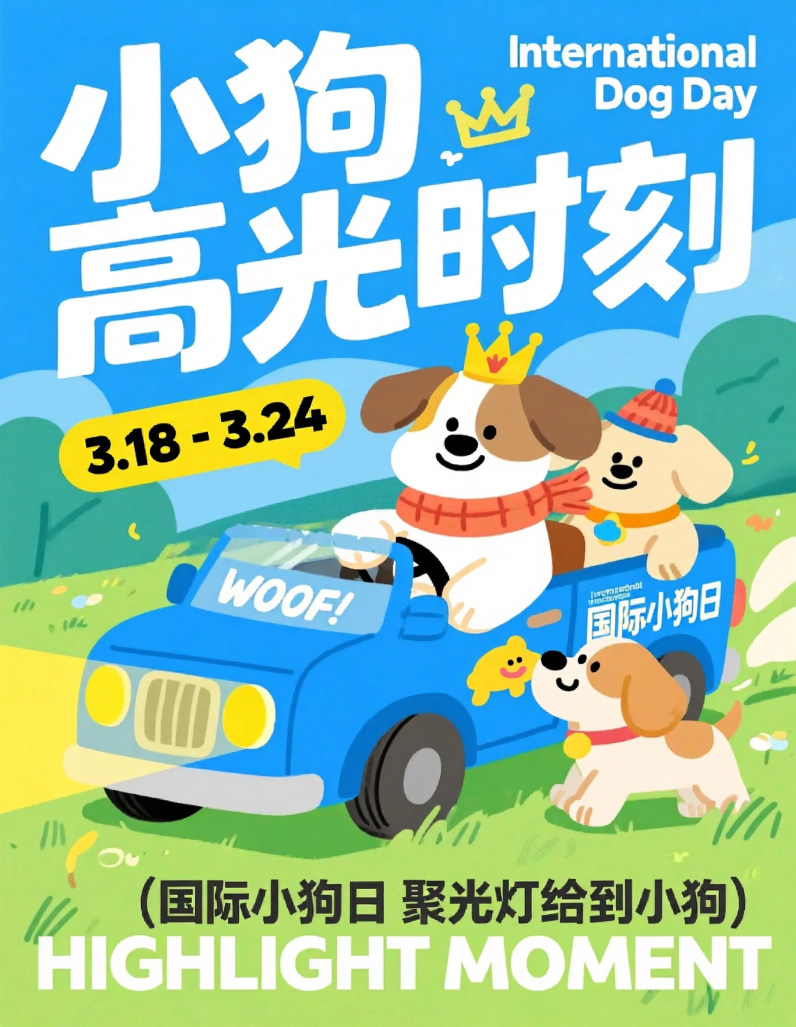 国际小狗日欢乐宣传海报