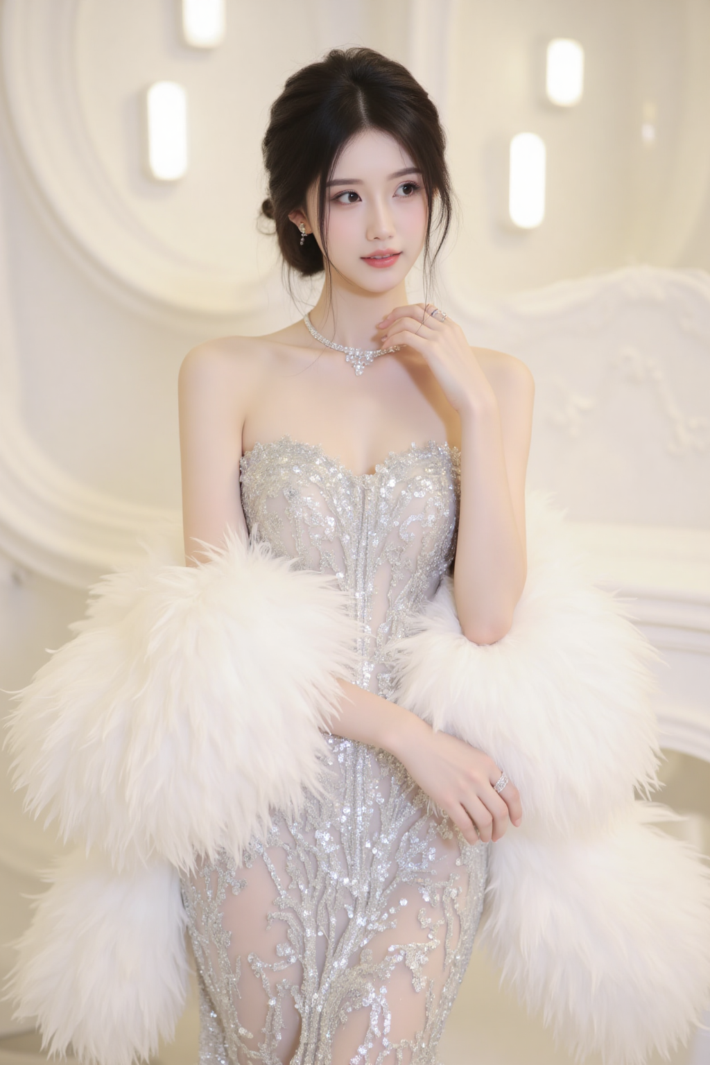 优雅奢华的晚礼服人像