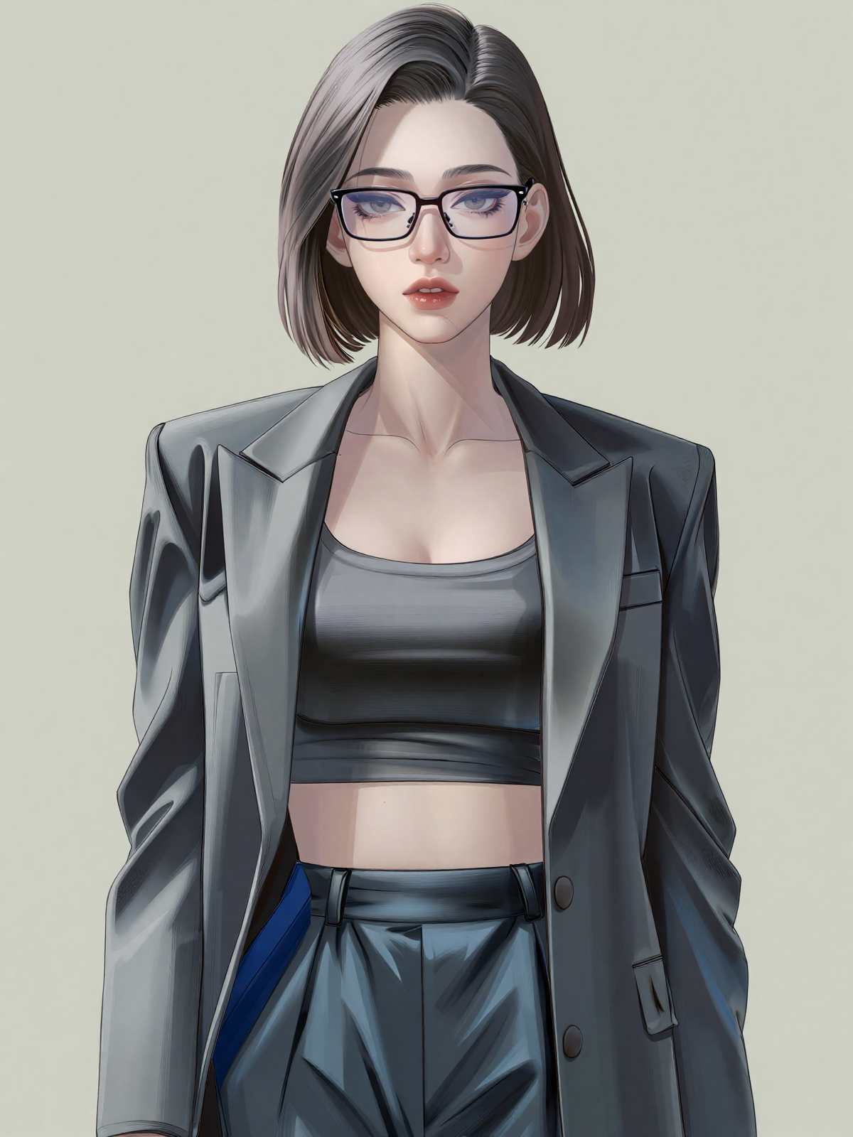 写实风格动漫女生插画