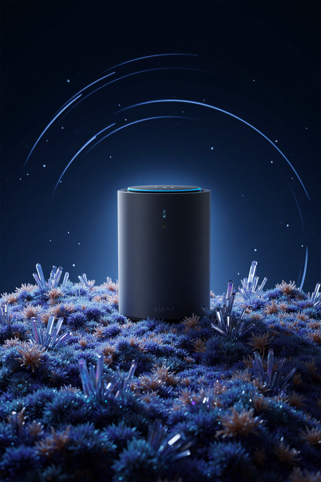 梦幻星空中的智能音箱产品场景图