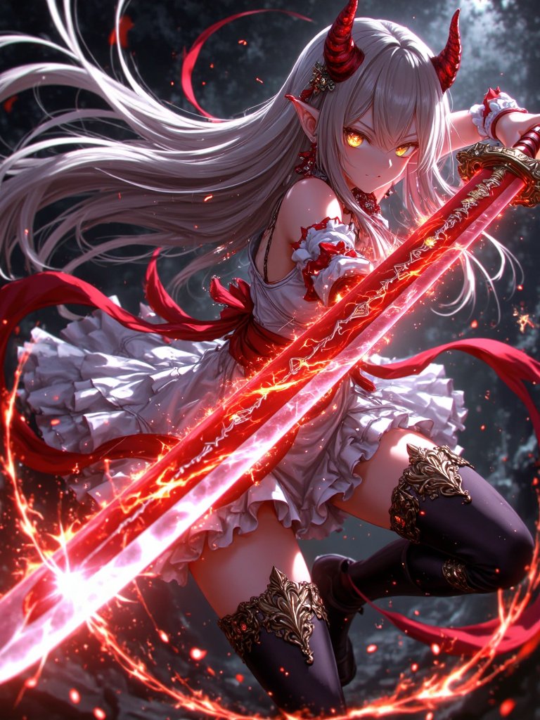 暗夜魔角少女的燃焰剑舞