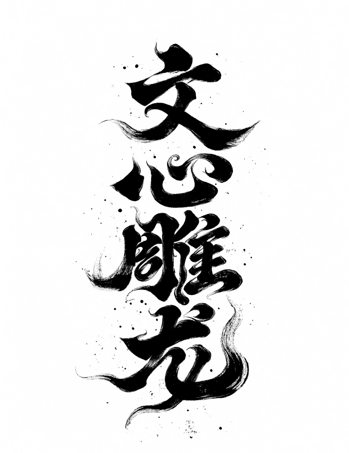 中国风水墨书法文字艺术图