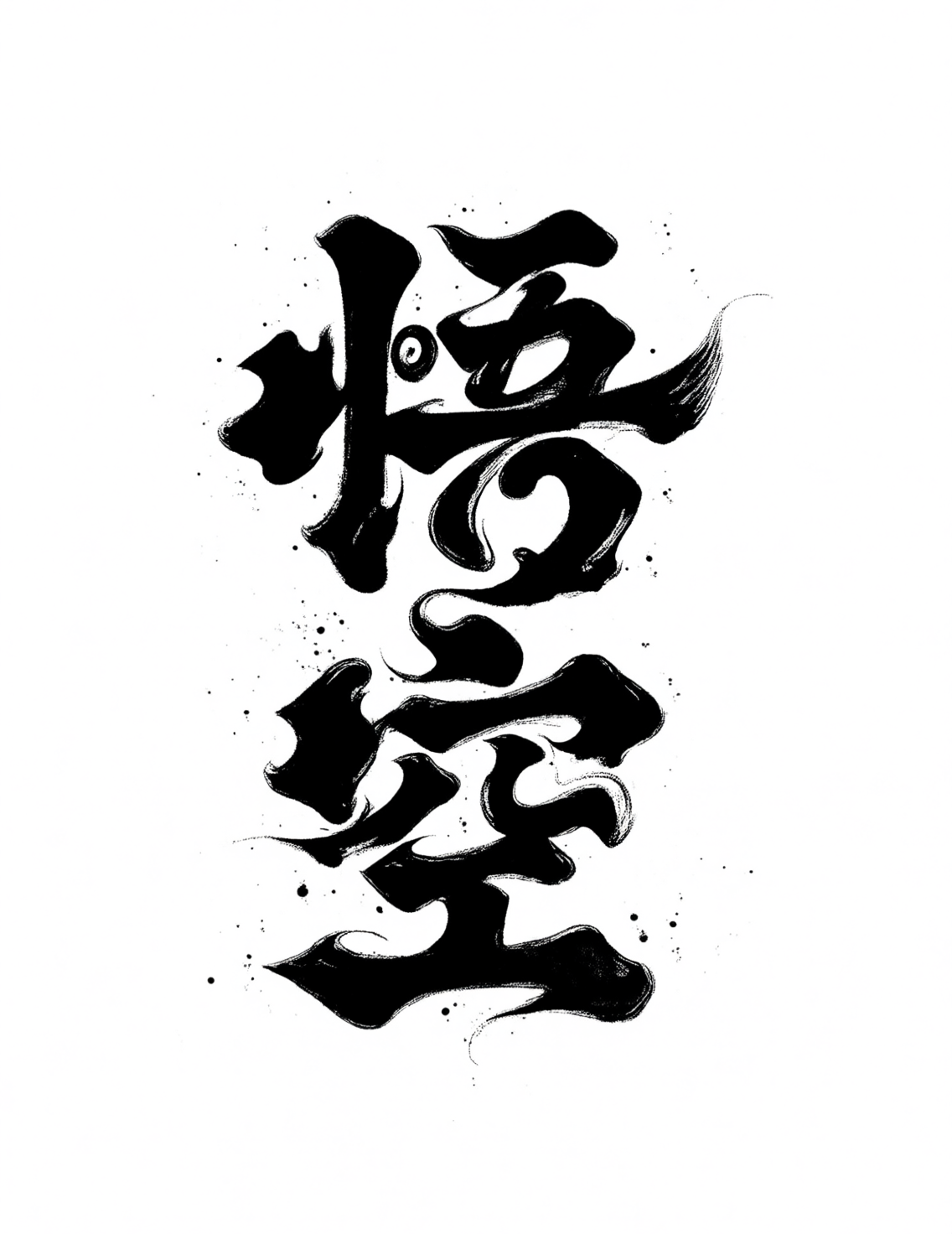 水墨风汉字书法艺术字