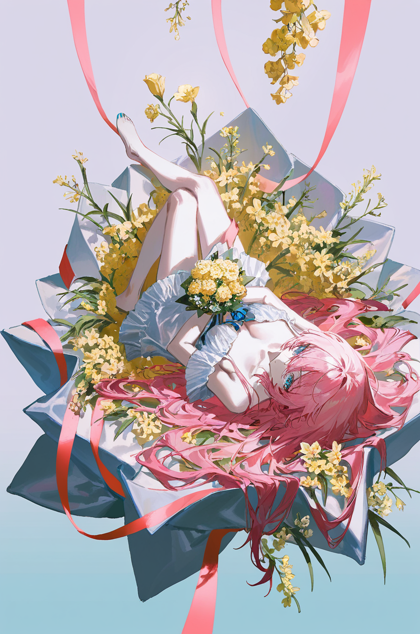 花簇中的V家少女
