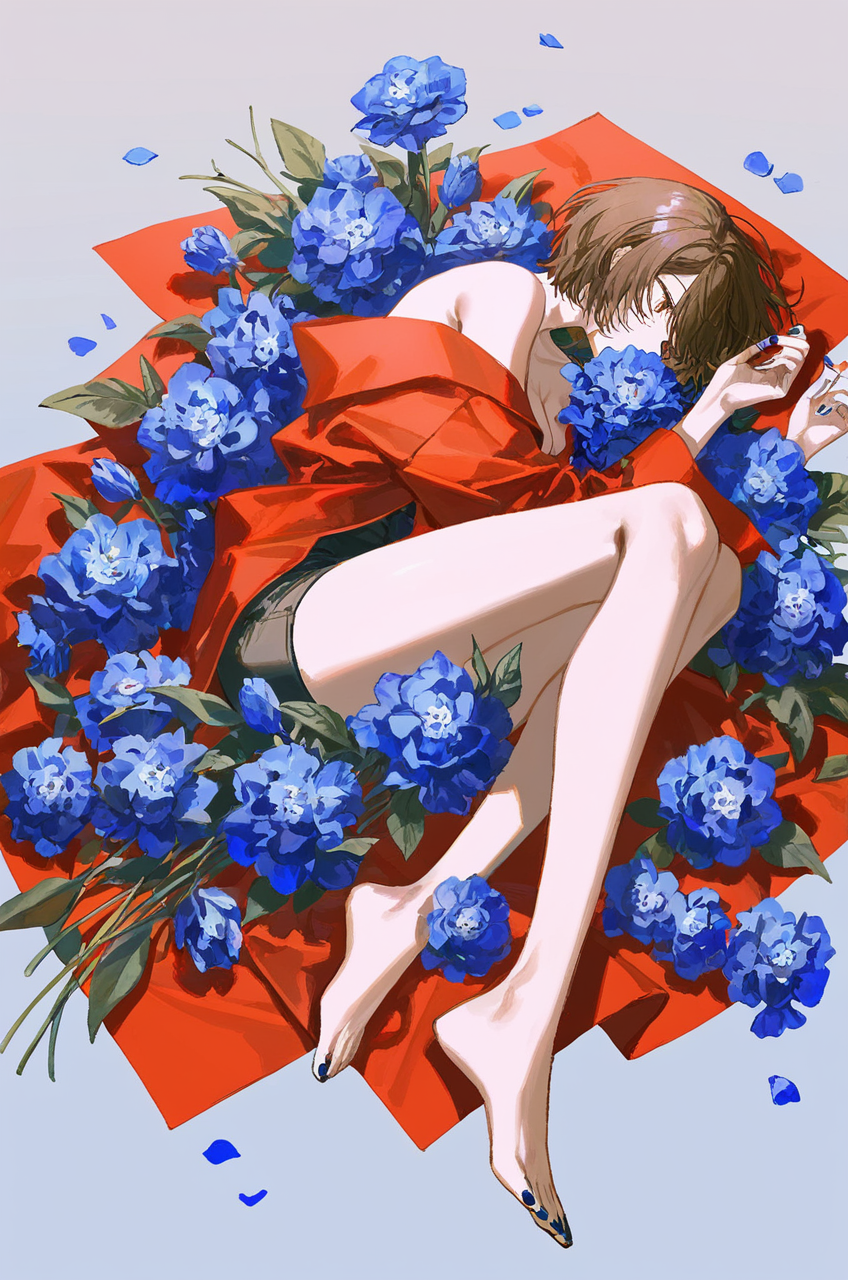 花簇中的V家少女