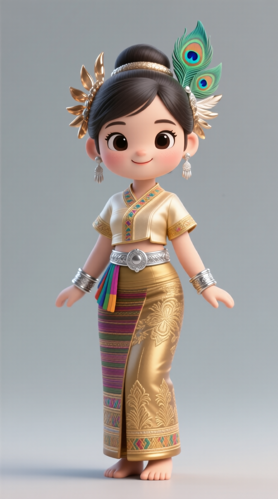 3D Q版 手办 民族风格 少数民族（ 傣族少女）