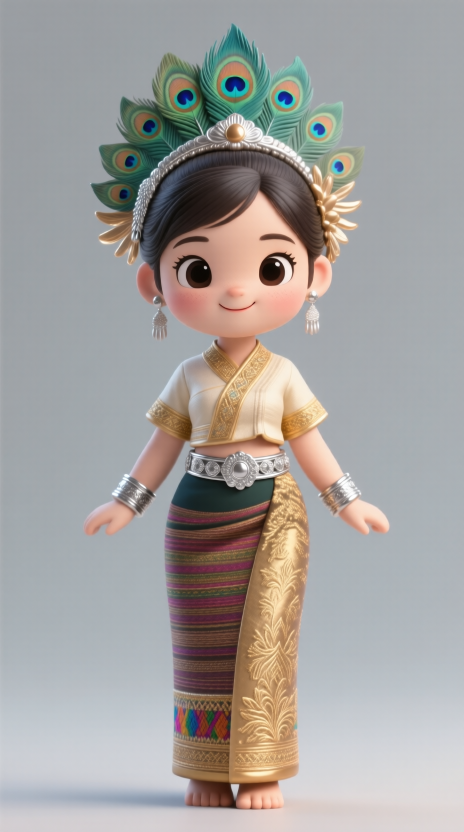 3D Q版 手办 民族风格 少数民族（ 傣族少女）