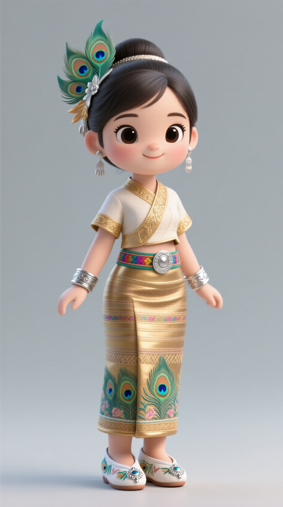 3D Q版 手办 民族风格 少数民族（ 傣族少女）