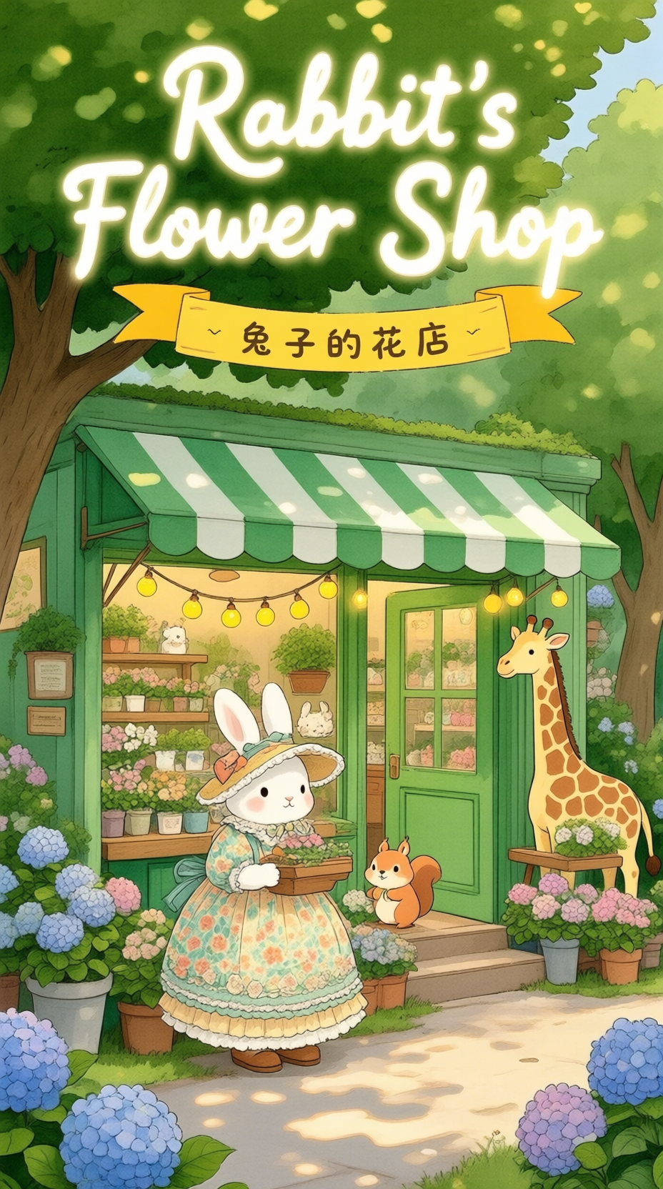 兔子的花店  儿童绘本治愈系插画