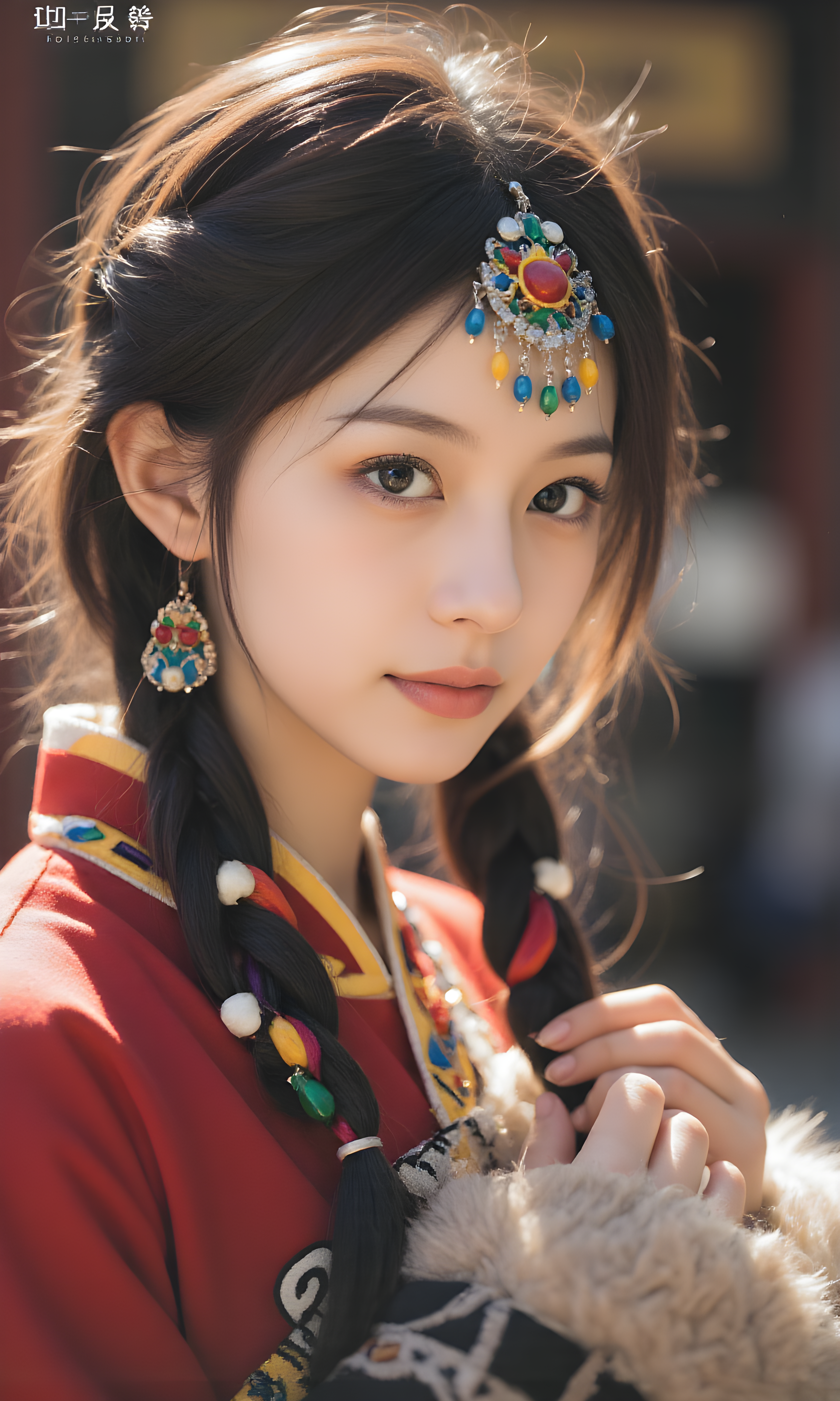 阳光下的民族风少女肖像