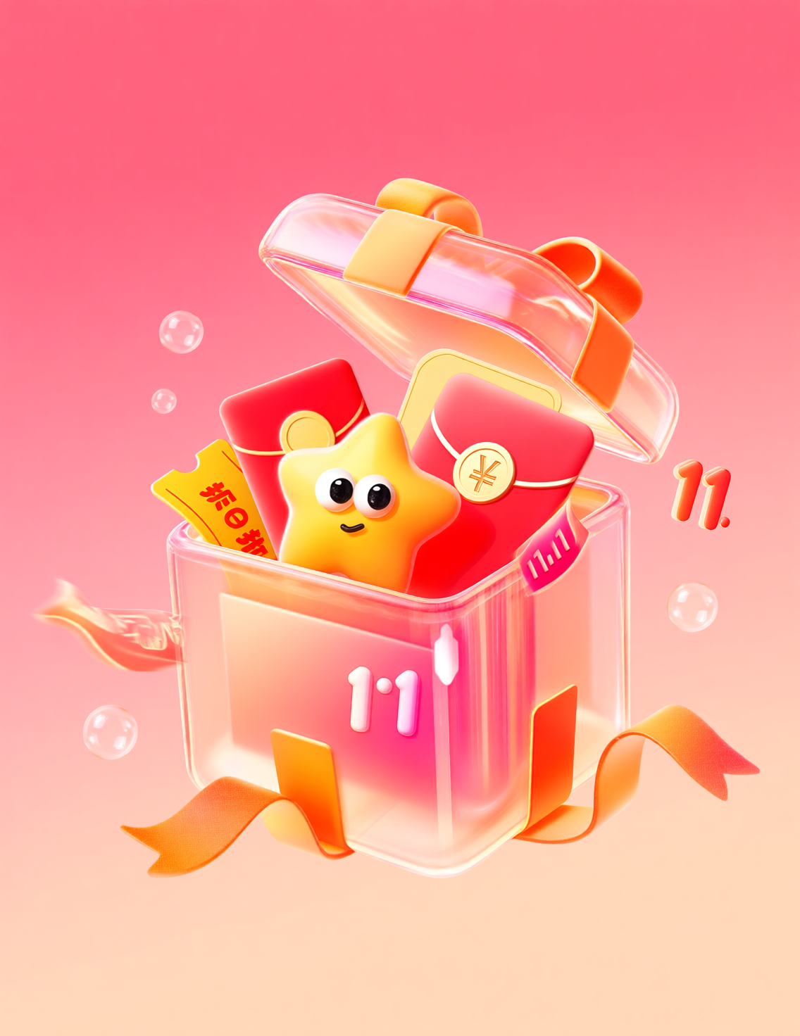 双十一营销礼盒3d素材