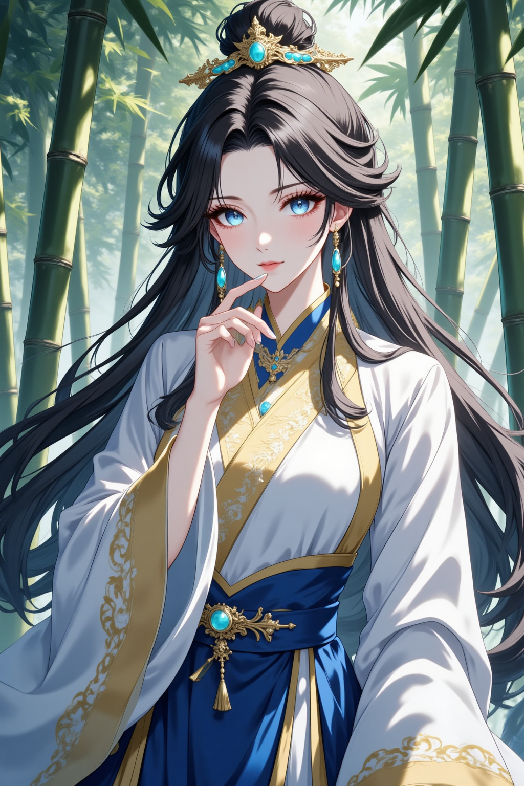 竹林中的古风仙侠女子