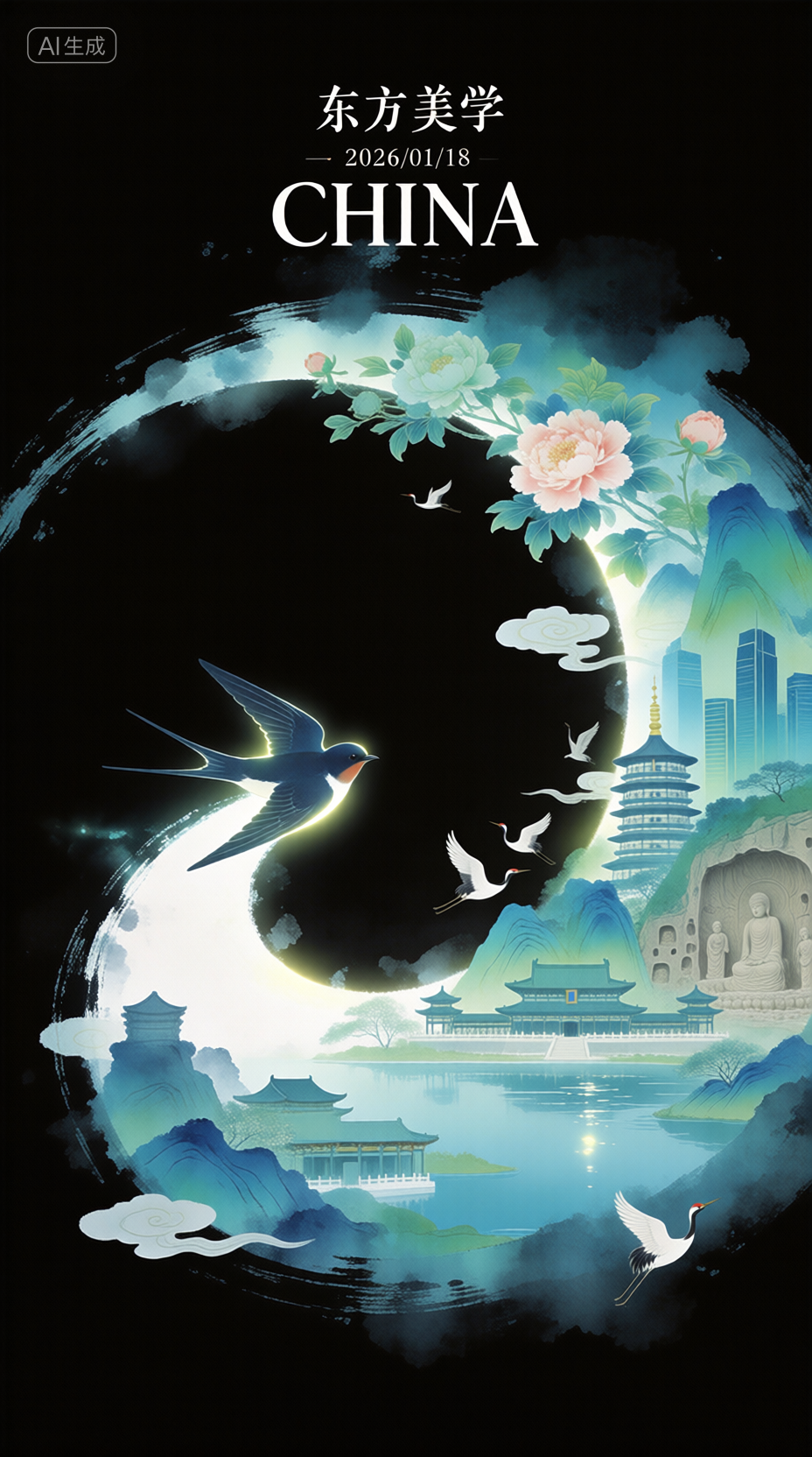 191新中式水墨国潮插画