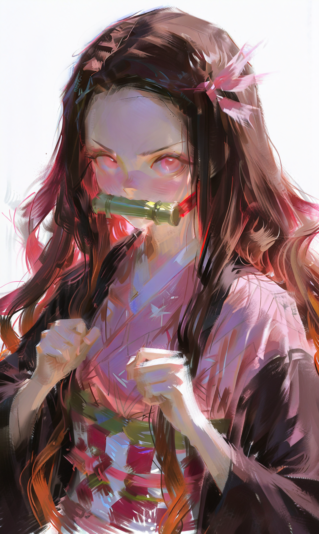 朦胧笔触风的少女半身肖像