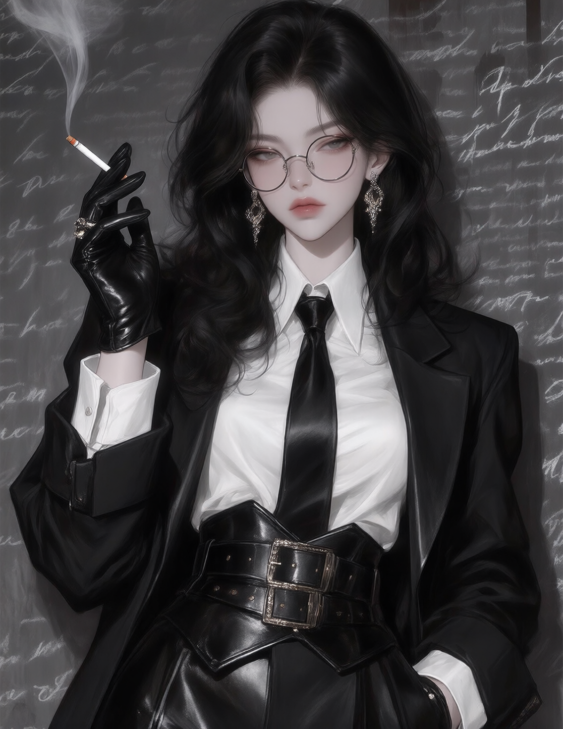 CG手绘厚涂插画人像-至臻美人光影-超飒御姐