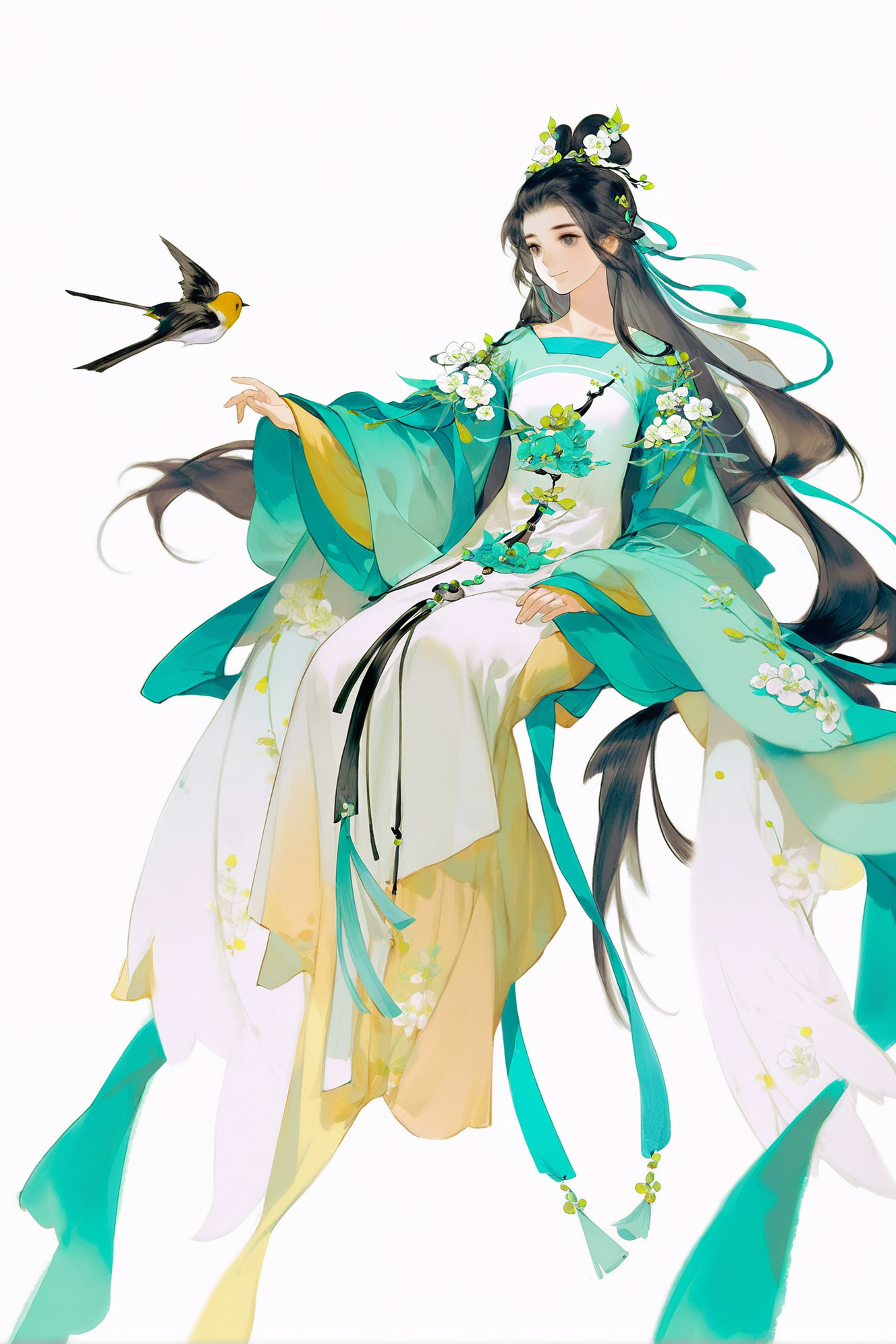 一叶扁舟_水彩国风二次元