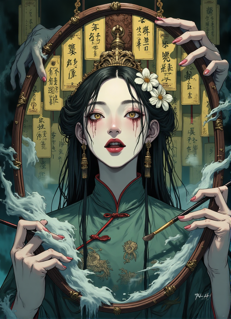 中式悬疑恐怖插画