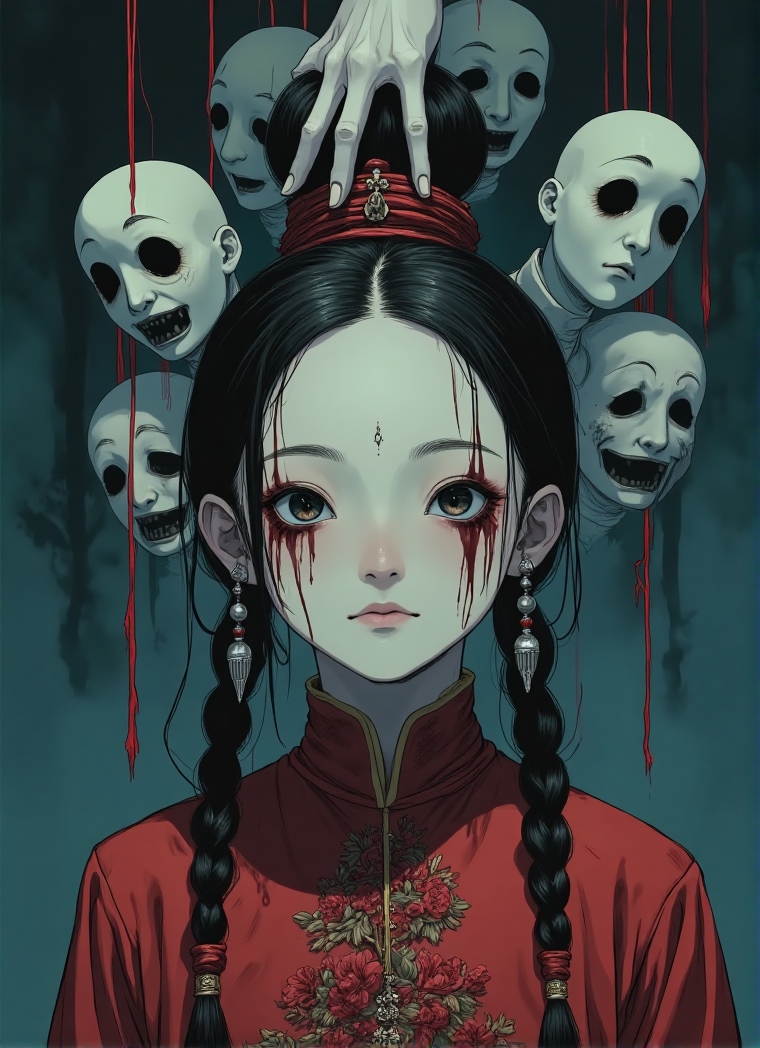 中式悬疑恐怖插画
