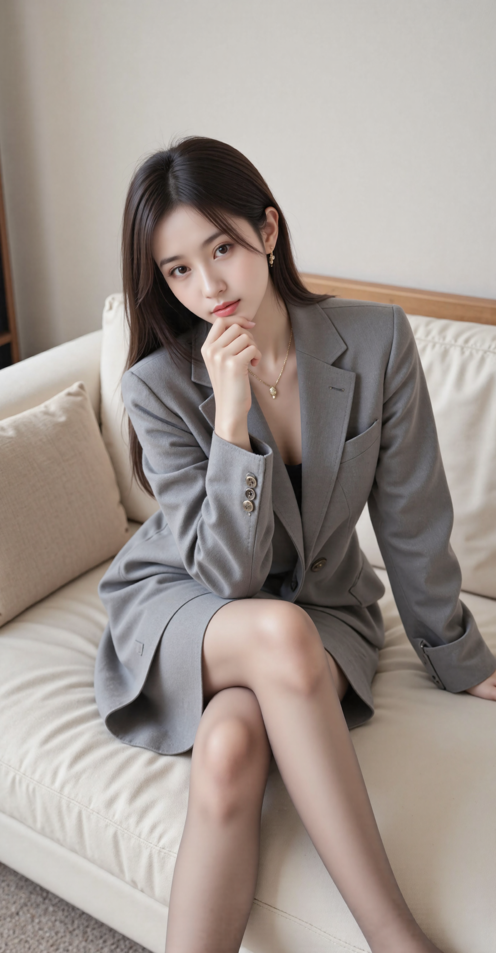 沙发上的女生