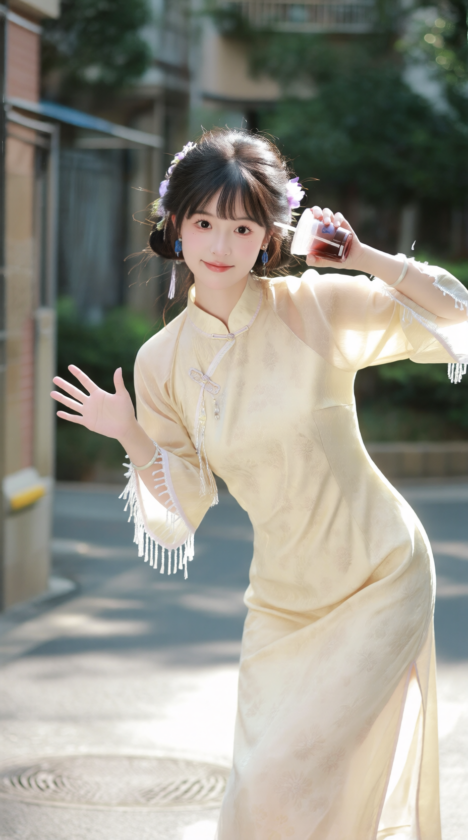 光影中的古风人物特写