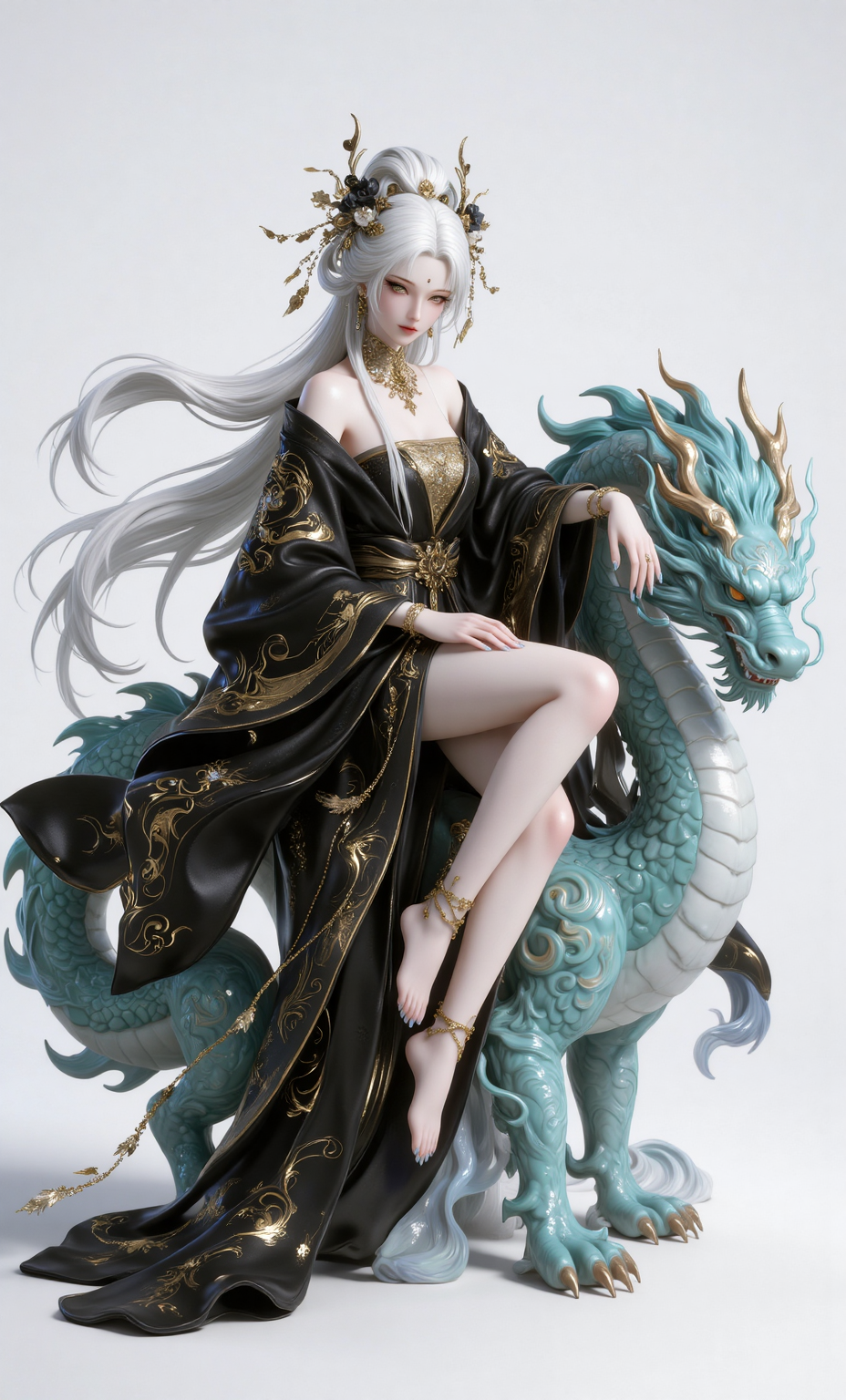 仙姿龙座的华丽东方幻想女神