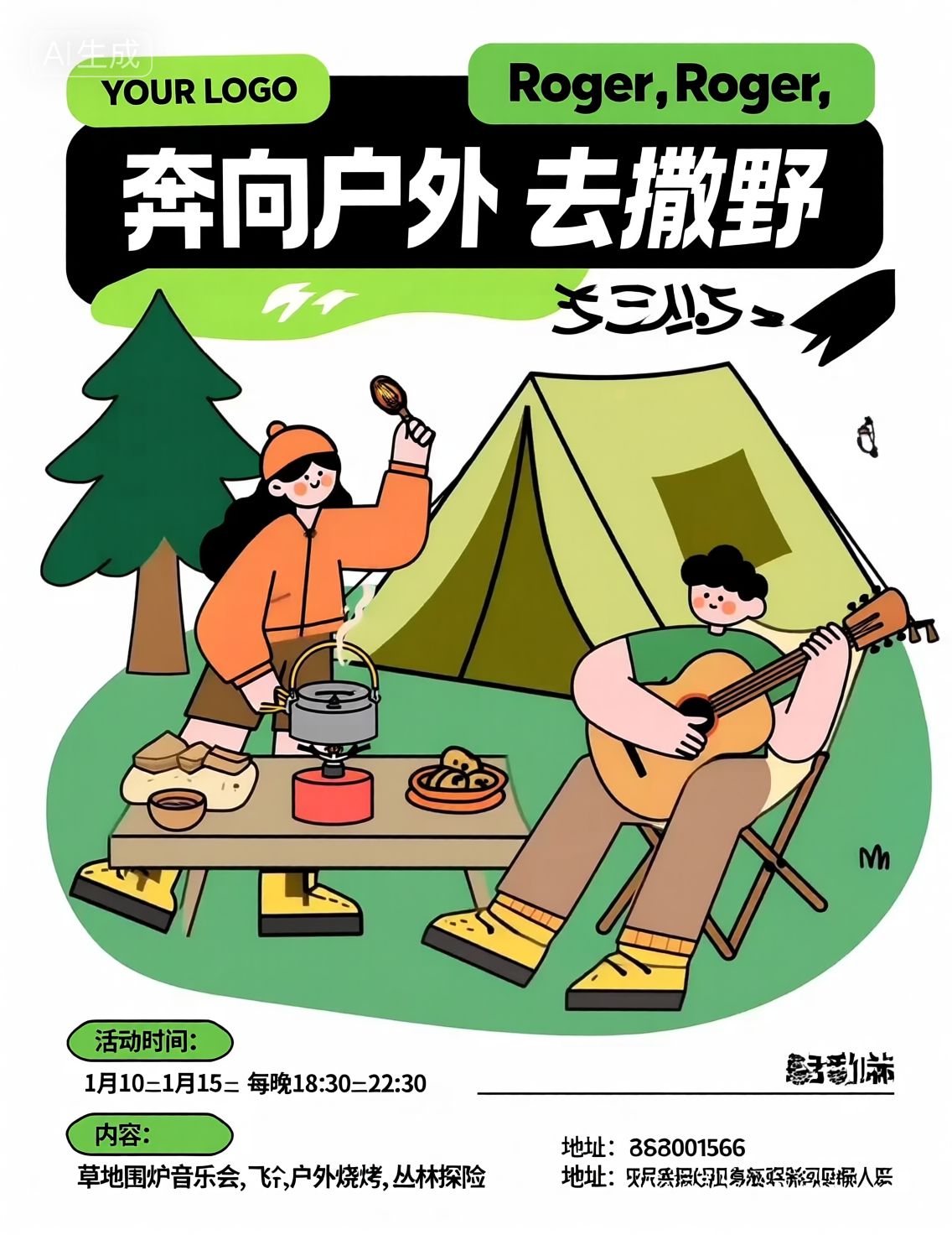 Qwen-手绘卡通风格插画海报