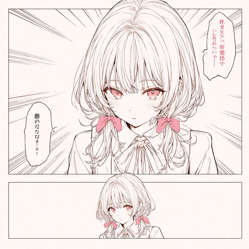 粉色双马尾少女的震撼凝视