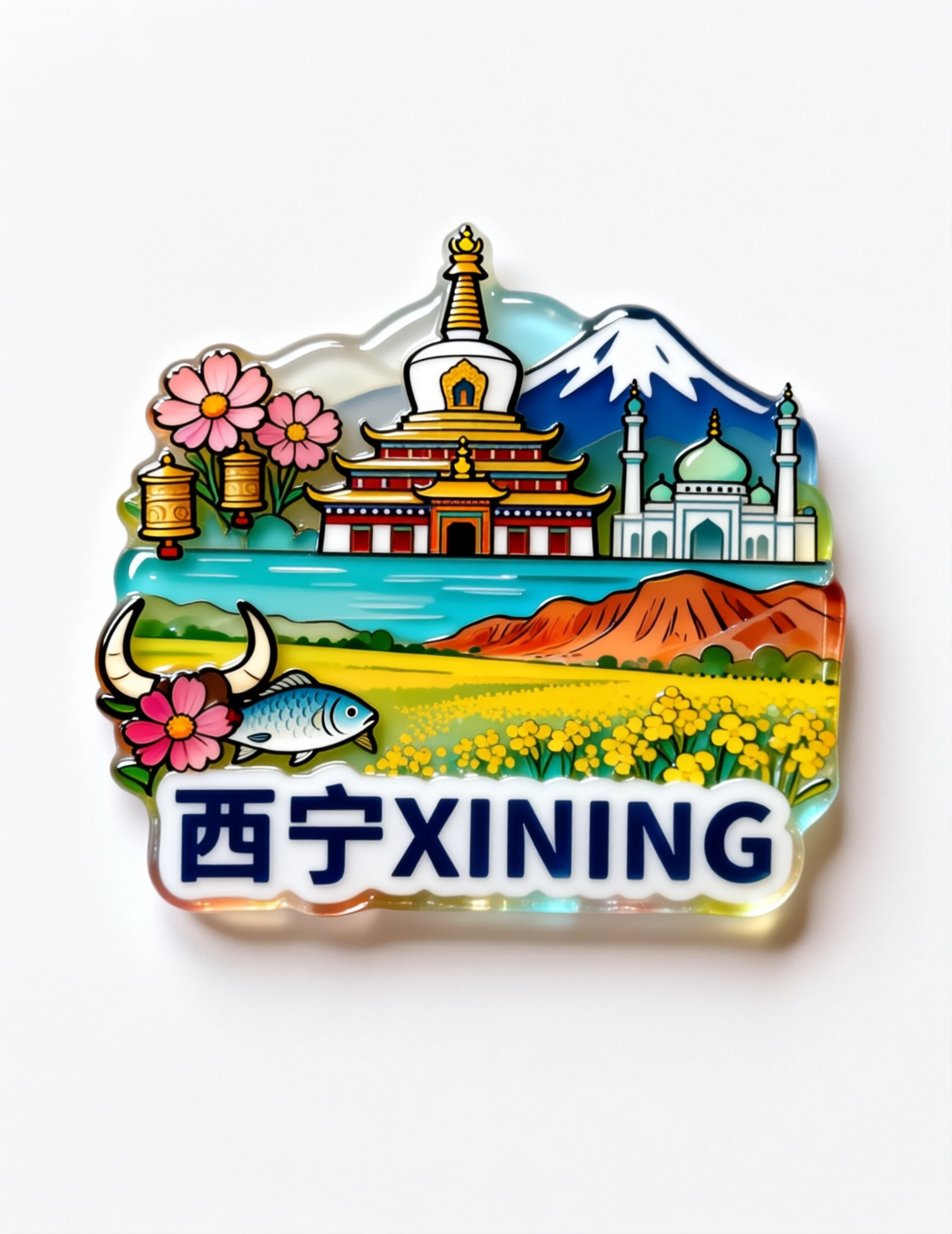 西宁城市文化冰箱贴