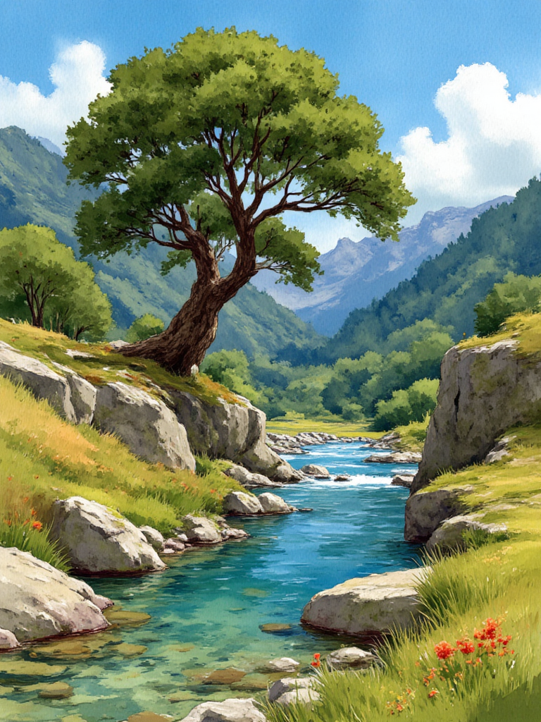 风景水彩
