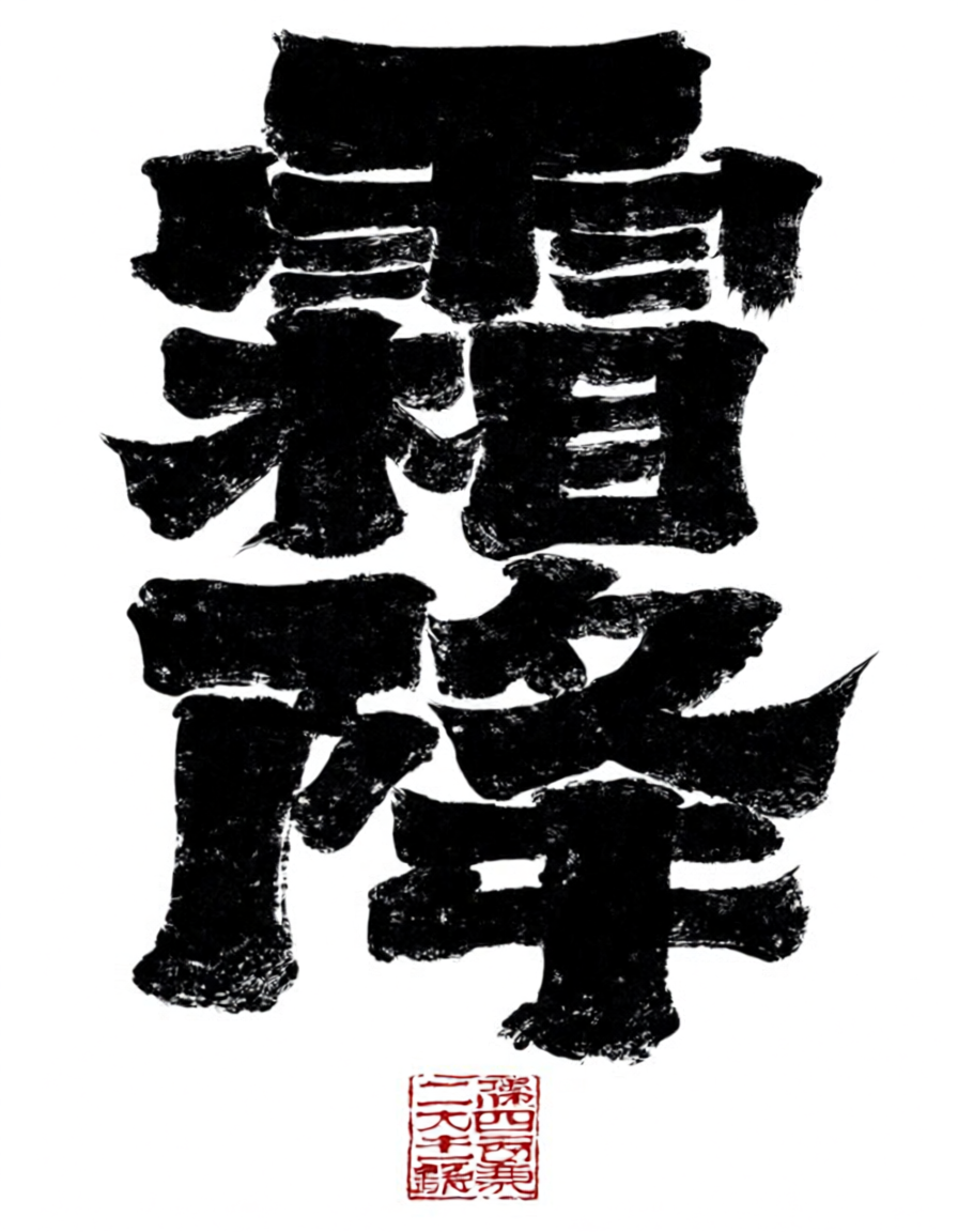 霜降节气主视觉手写毛笔字书法文字海报