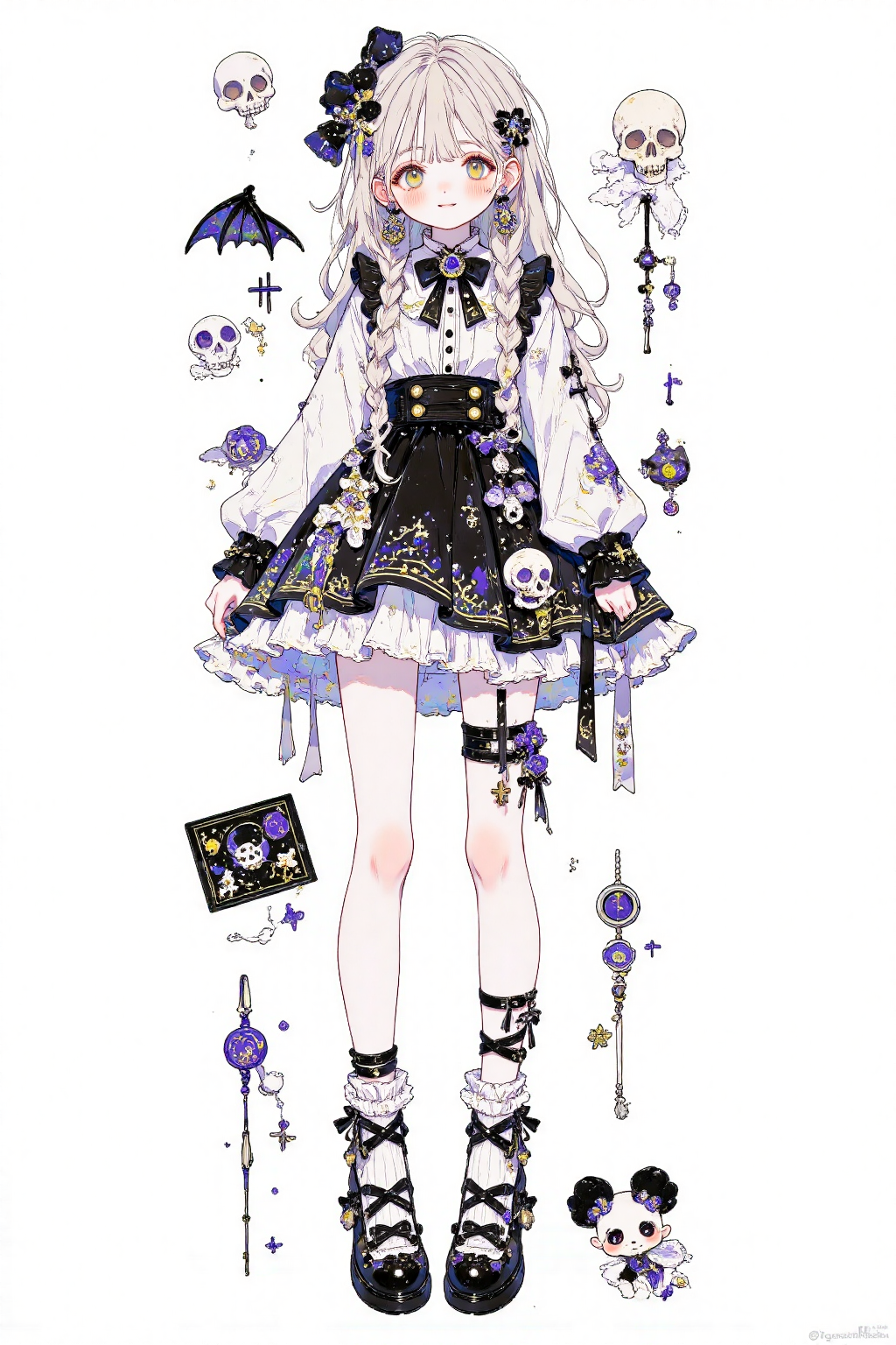 暗黑哥特风洛丽塔少女插画
