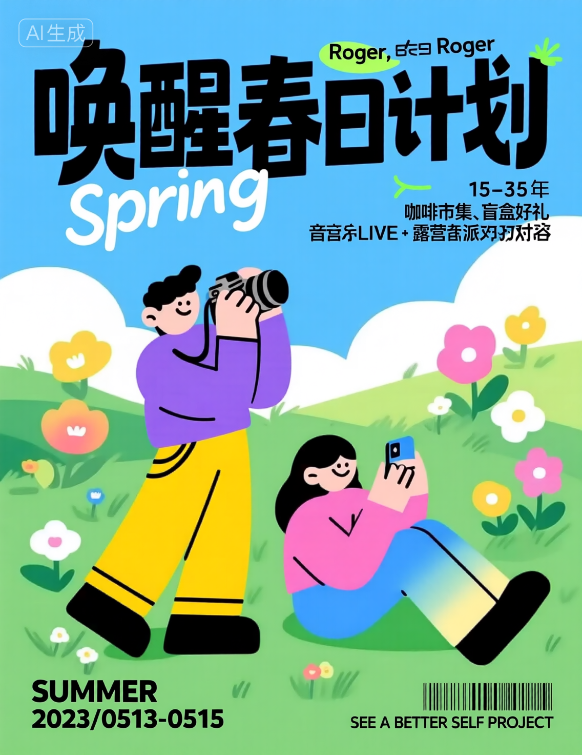 Qwen-手绘卡通风格插画海报
