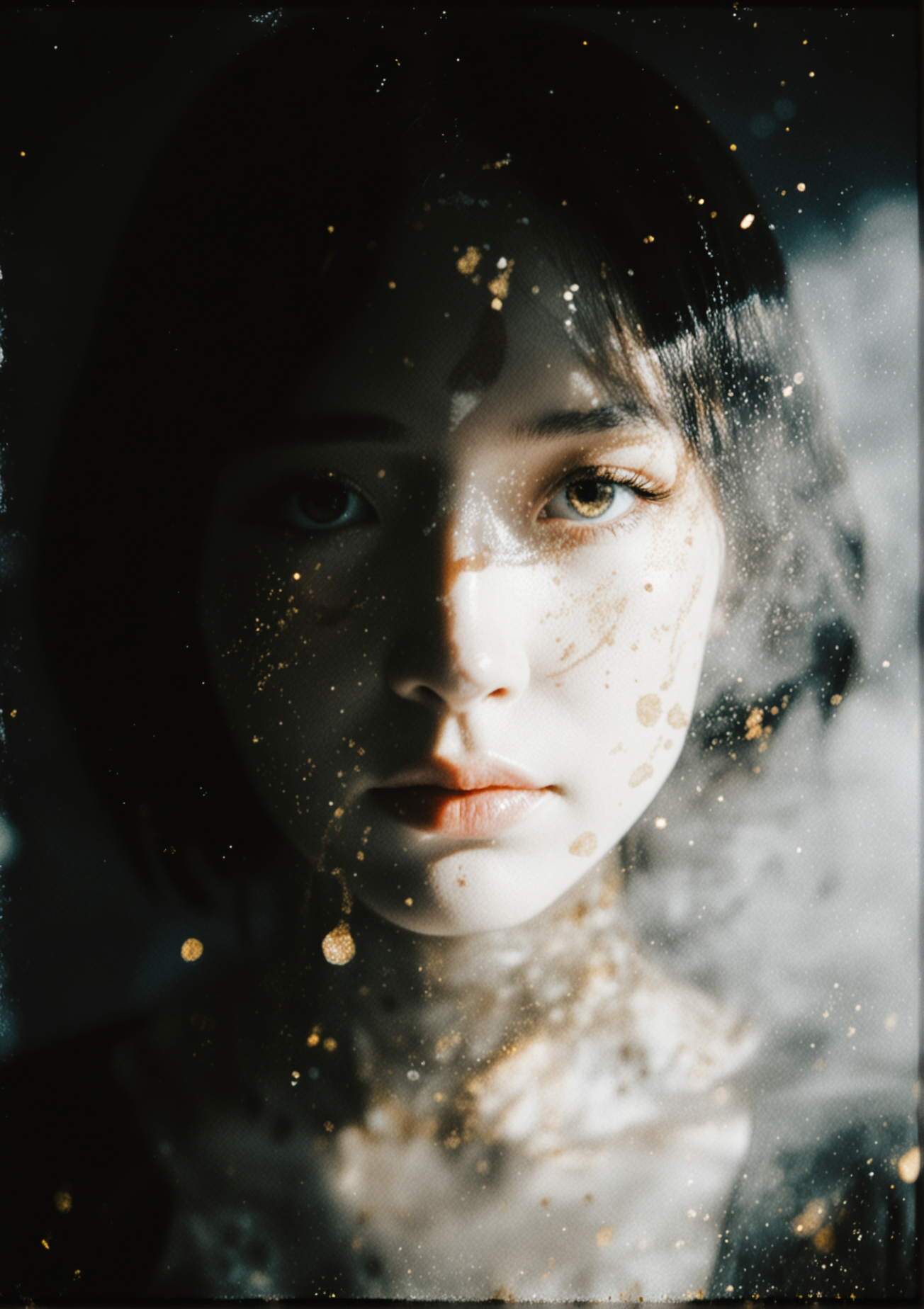 抽象星云般的金色粒子背景
