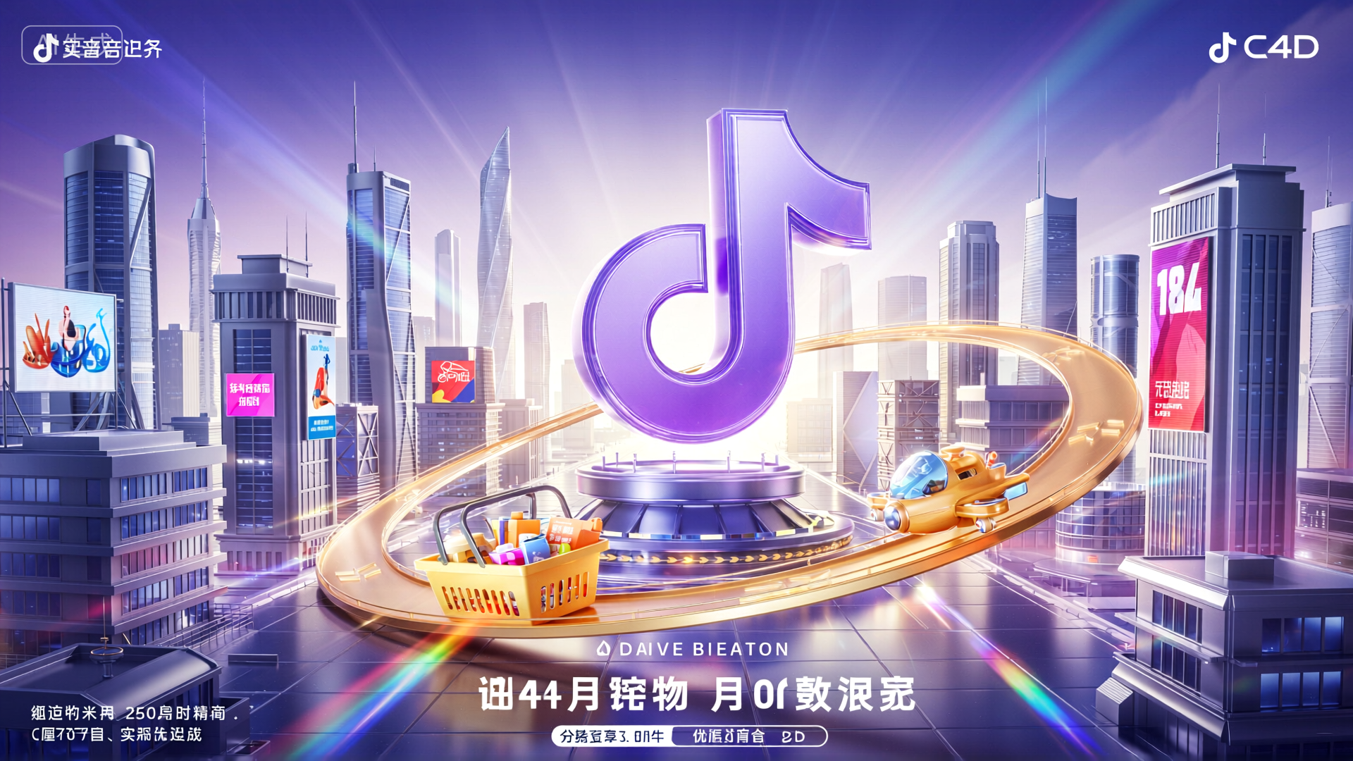 3D电商场景渲染，电商活动海报，活动KV，3DKV海报