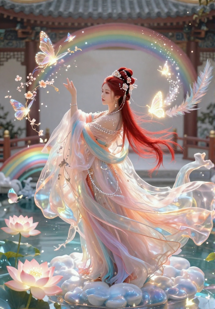 梦幻仙境中的彩虹花仙子