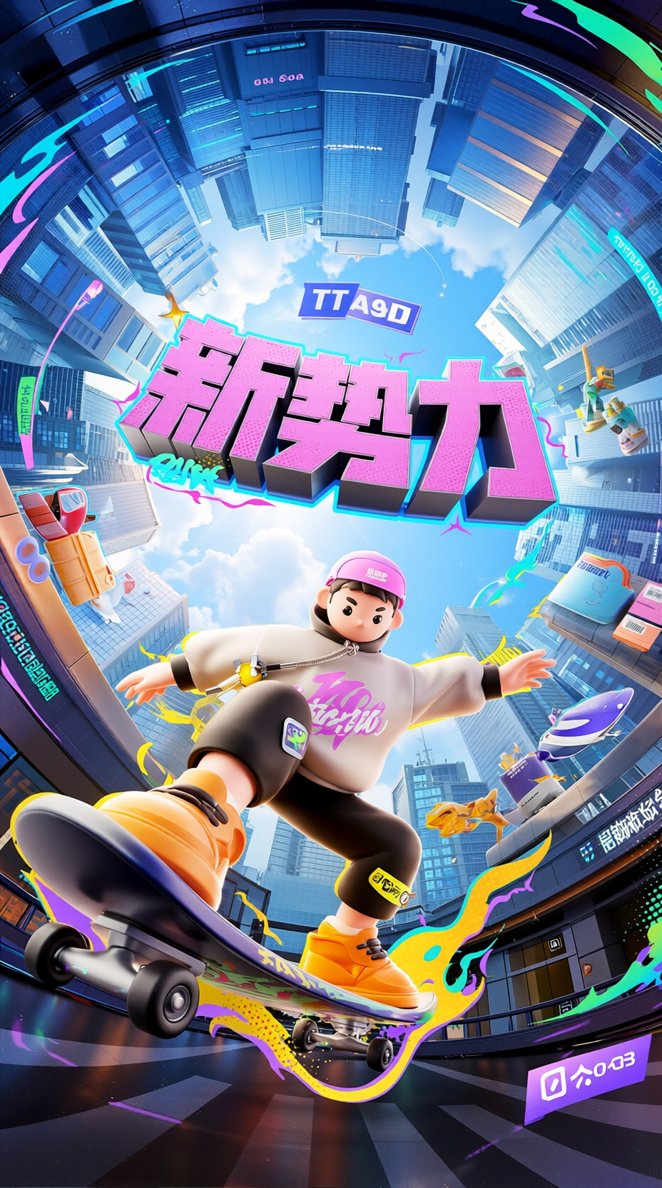 新势力滑板潮流海报
