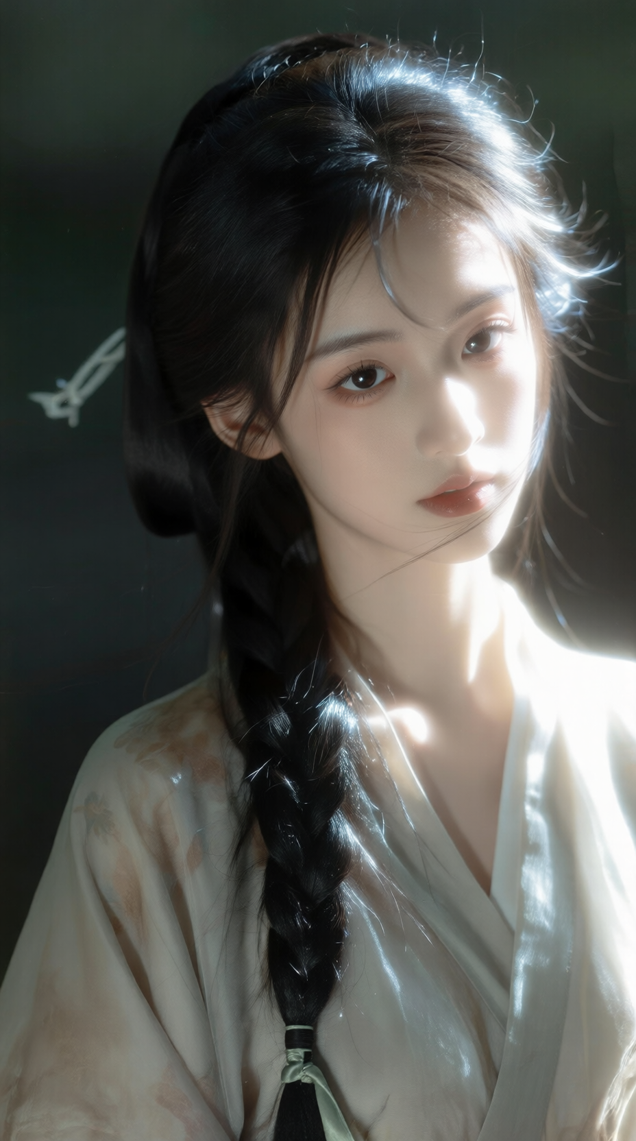 光影中的古风人物特写