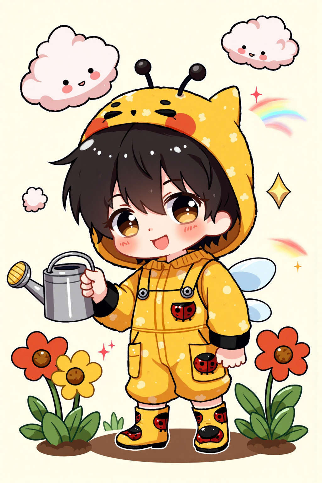 星瞳闪闪_Q版人物漫画男女小人手绘可爱插画