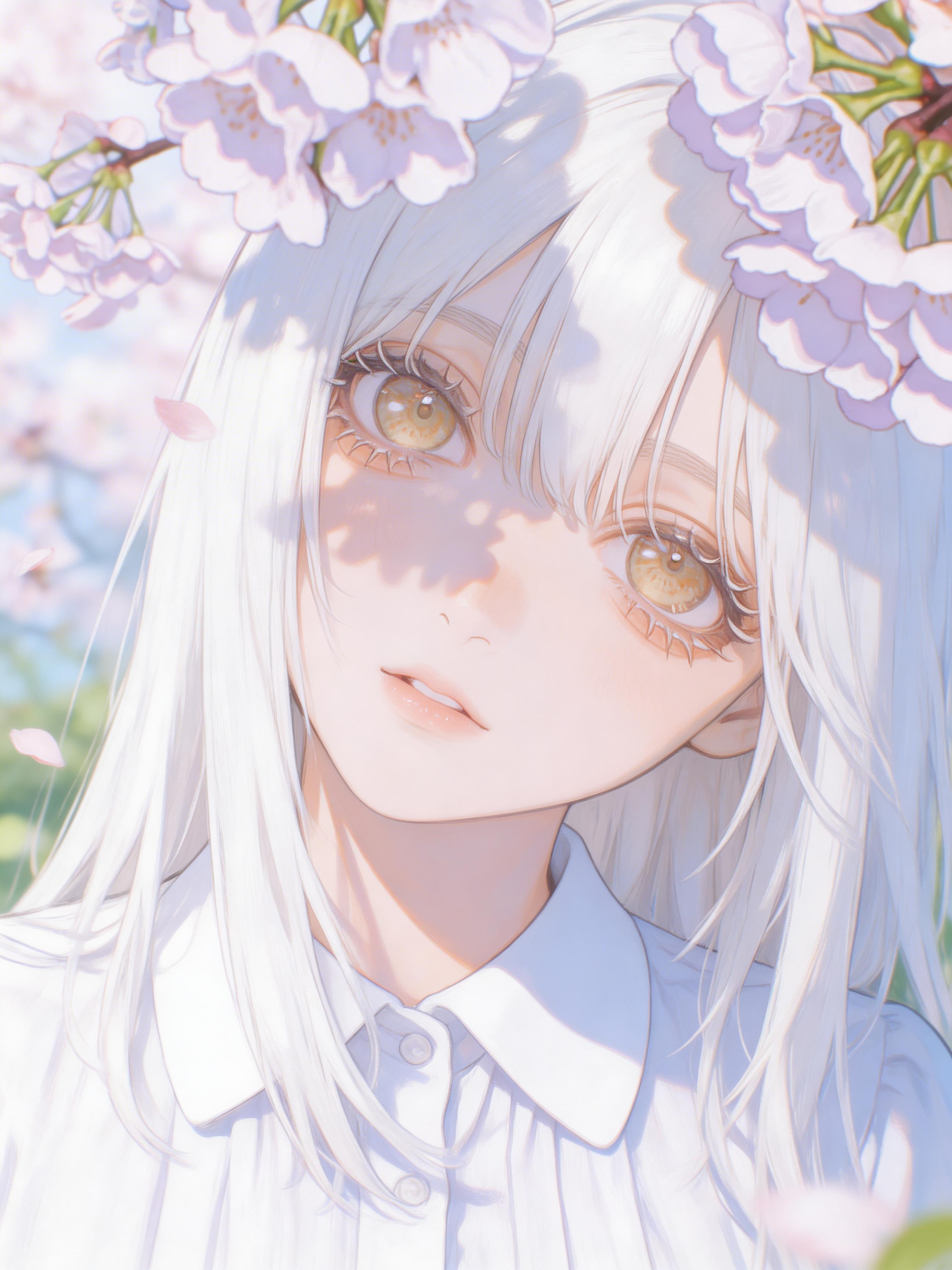 春日少女插画  春天樱花小说封面