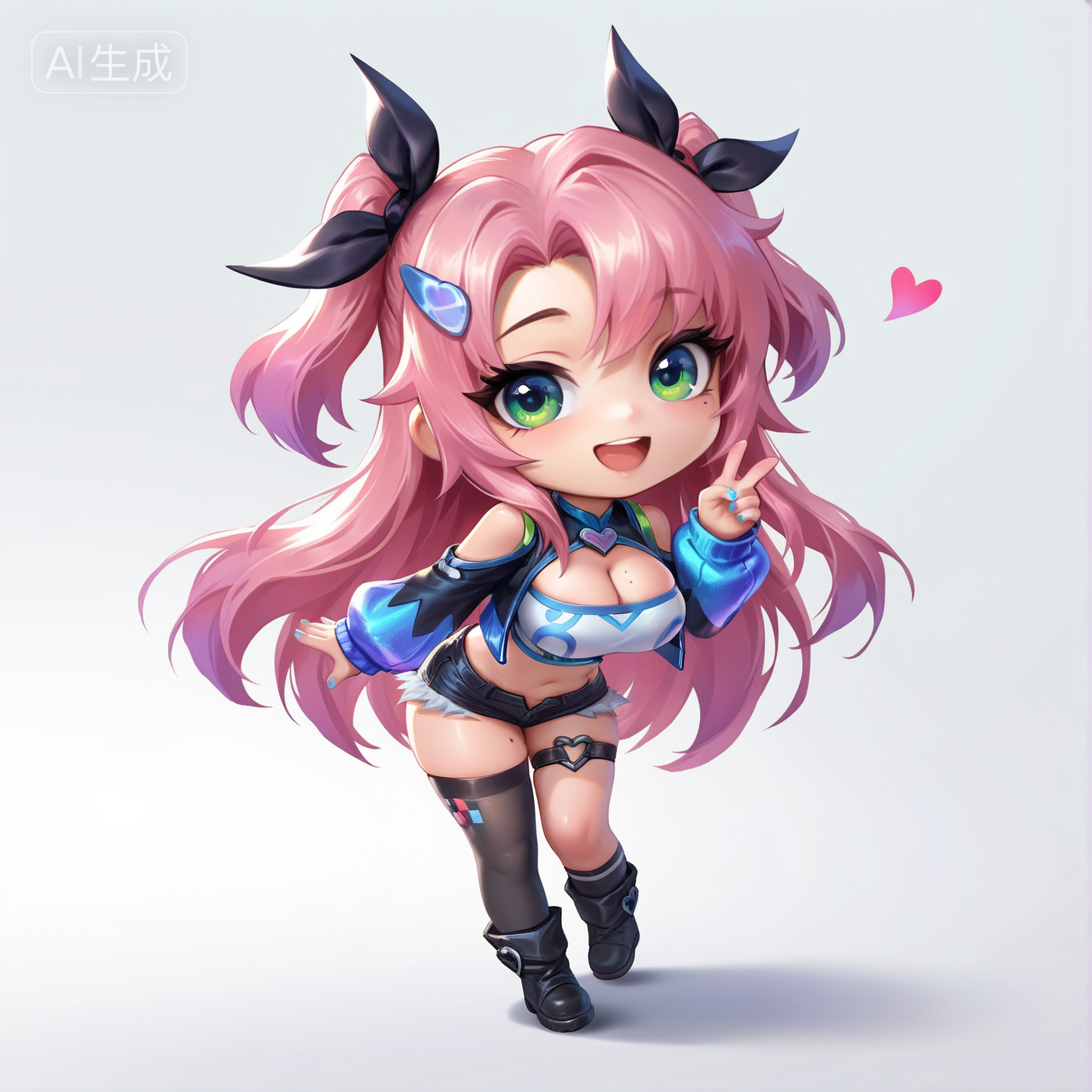 粉发二次元风格的可爱少女角色