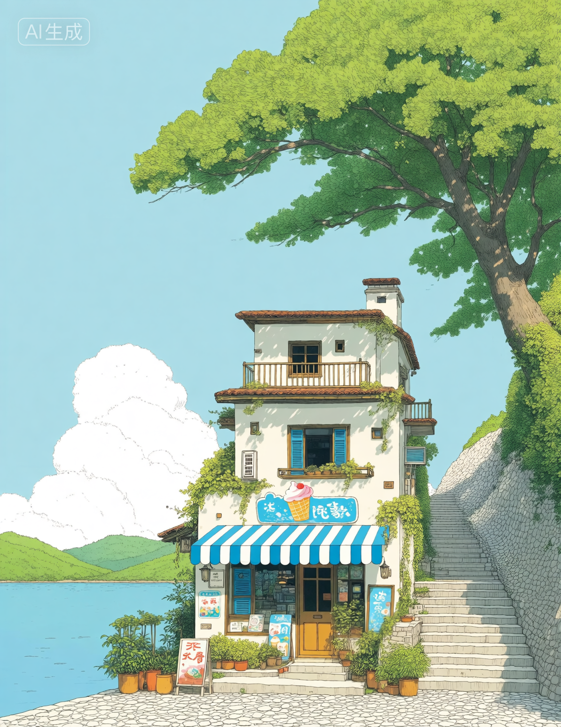水彩手绘插画绘本风