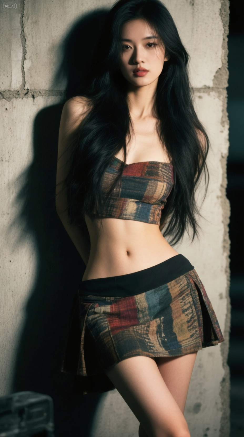 暗调工业风中的时尚女性人像