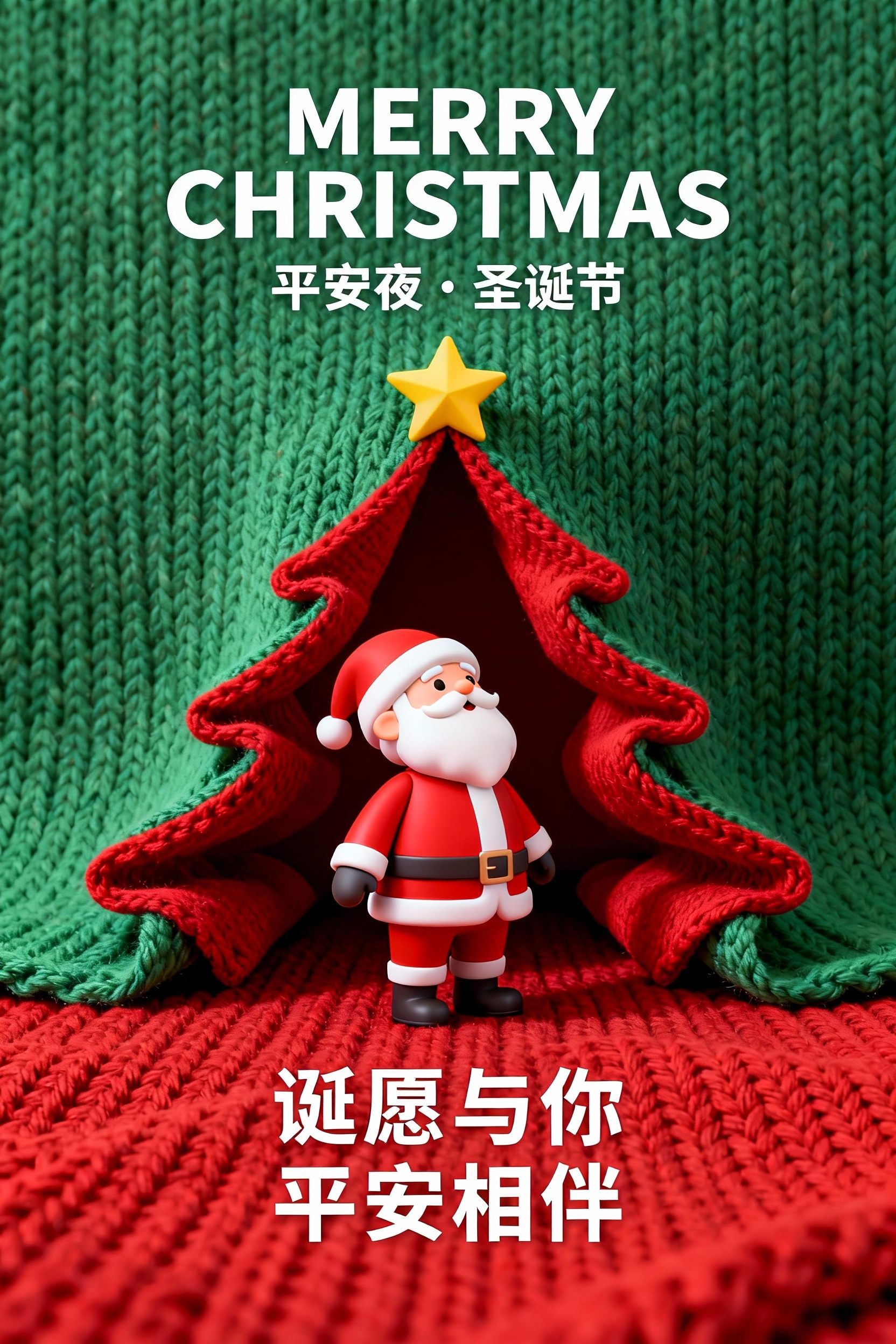 毛线质感创意圣诞海报