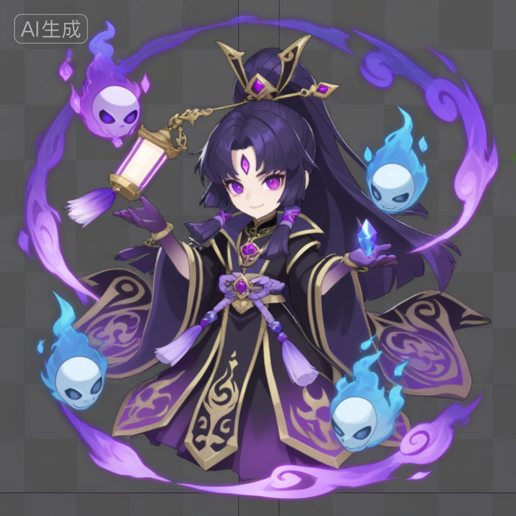 Q 版古风仙侠2D 平涂人设