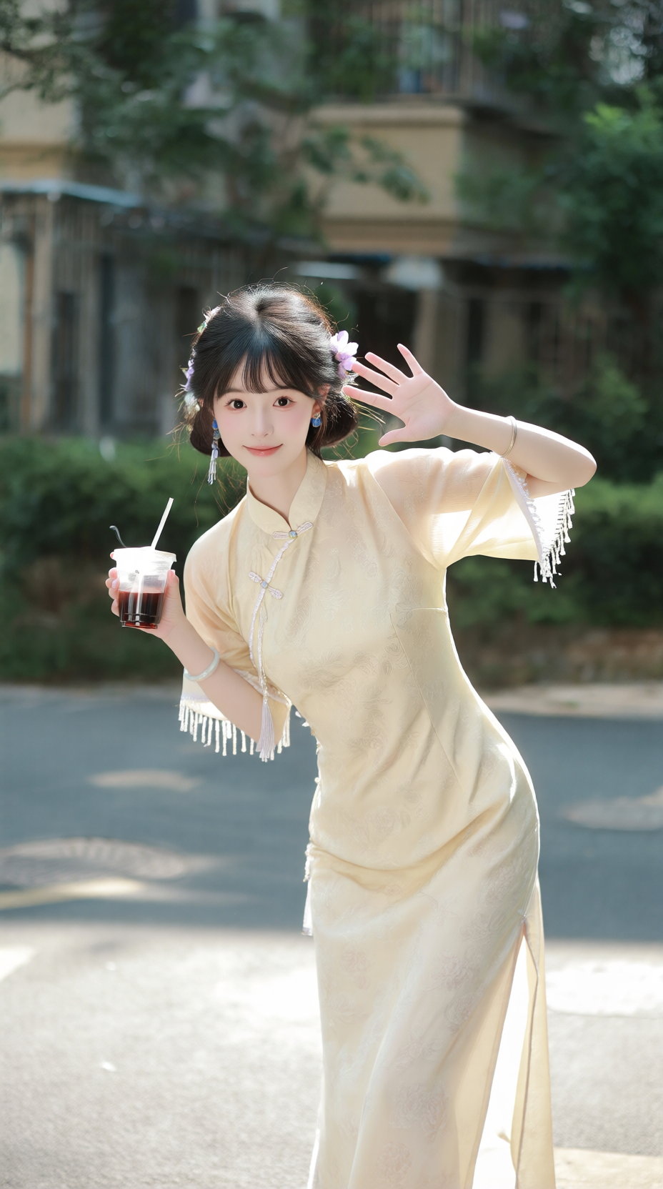 光影中的古风人物特写