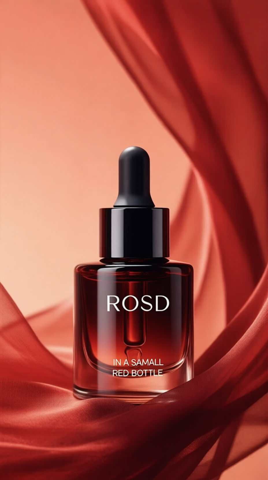 红色精华滴管瓶的高端产品海报