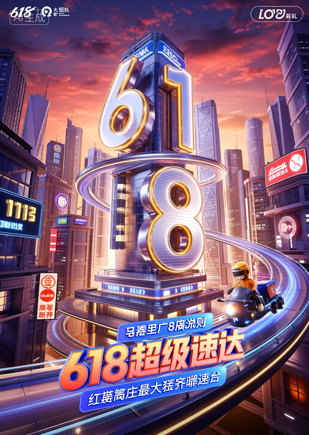 3D电商场景渲染，电商活动海报，活动KV，3DKV海报