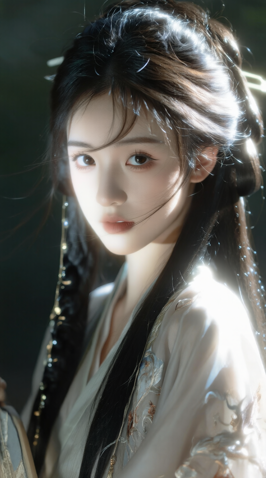 光影中的古风人物特写
