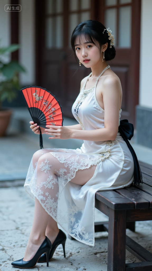 折扇美女