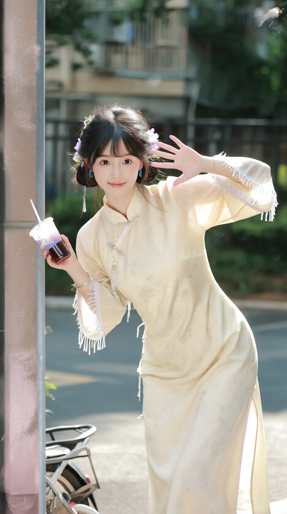 光影中的古风人物特写